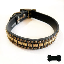 Load image into Gallery viewer, RN Design/Dog collar - Black x Gold pyramid
