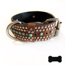 Load image into Gallery viewer, RN Design/Dog collar - W Brown x Turq
