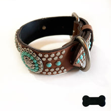 Load image into Gallery viewer, RN Design/Dog collar - W Brown x Turq
