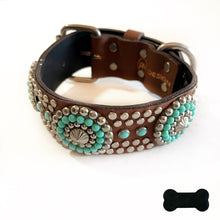 Load image into Gallery viewer, RN Design/Dog collar - W Brown x Turq
