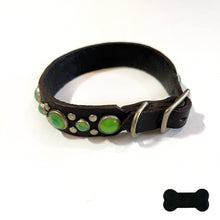 Load image into Gallery viewer, RN Design/Dog collar - Choco Brown x Green Opal
