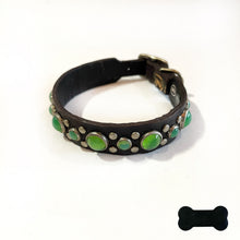 Load image into Gallery viewer, RN Design/Dog collar - Choco Brown x Green Opal
