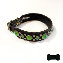 Load image into Gallery viewer, RN Design/Dog collar - Choco Brown x Green Opal
