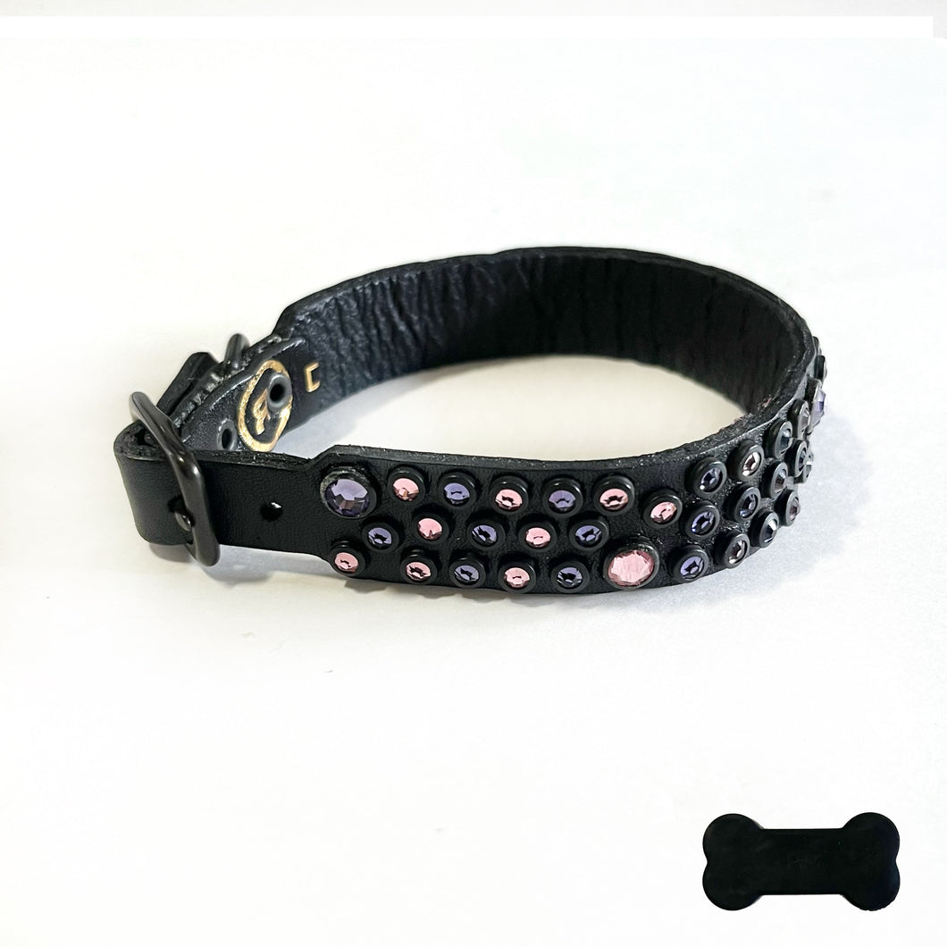 RN Design/Dog collar - Black x Pink Grape