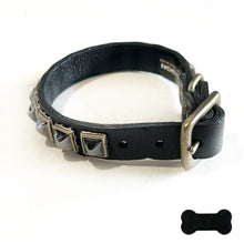 Load image into Gallery viewer, RN Design/Dog collar - Black x Pyramid Silver
