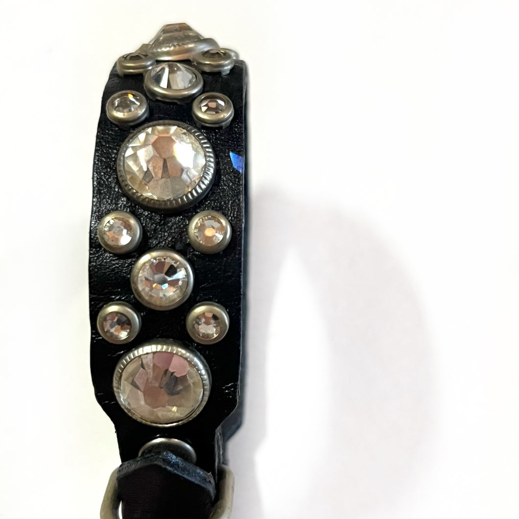 RN Design/Dog collar - Black x Crystal
