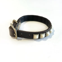 Load image into Gallery viewer, RN Design/Dog collar - Choco Brown x Pyramid White
