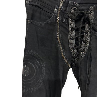 if six was nine lace up pants | chidori.co