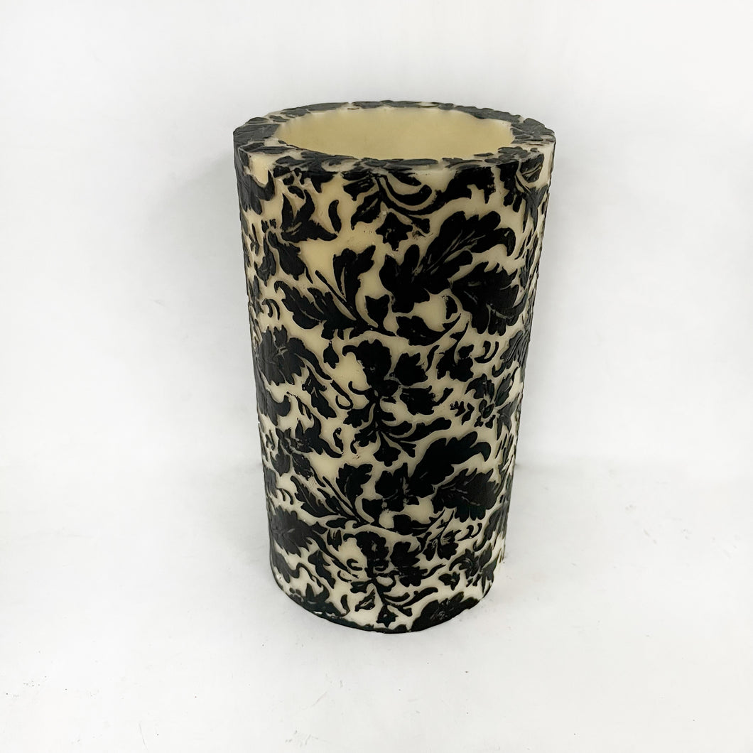 CANDLE-8”Damask Leaf Recessed Pillar