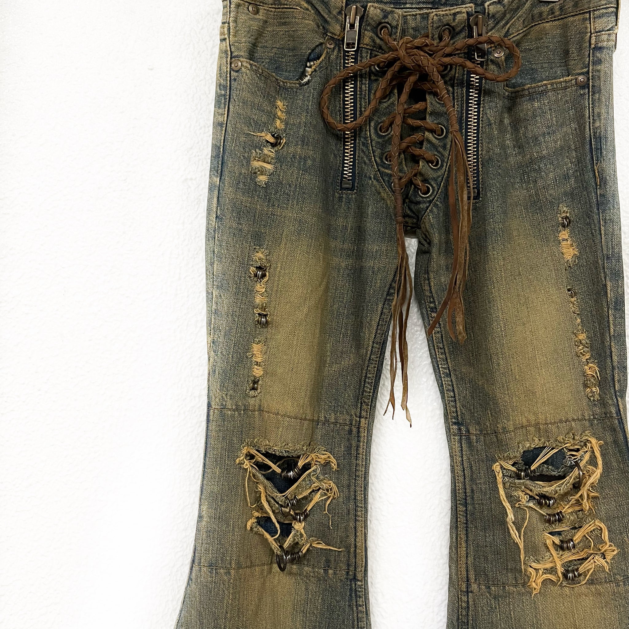 IF SIX WAS NINE mud max flared jeans82-322