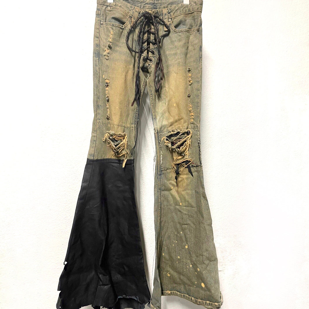 IF SIX WAS NINE mud max flared jeans82-322